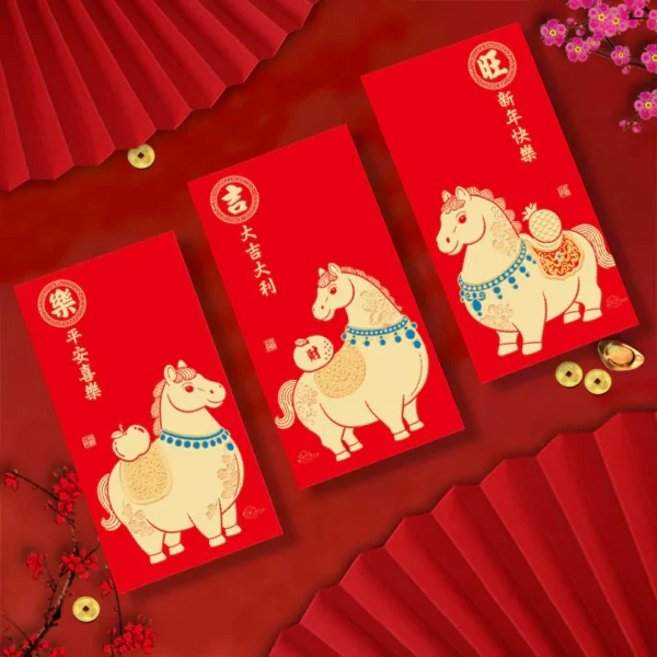 6-piece Chinese Red Envelope - Wishing you a Happy New Year 2026 (Year of the Horse)