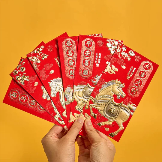 6-piece Chinese Red Envelope - Wishing you a Happy New Year 2026 (Year of the Horse)