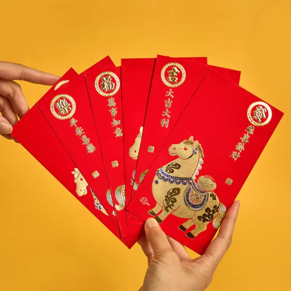 6-piece Chinese Red Envelope - Wishing you a Happy New Year 2026 (Year of the Horse)