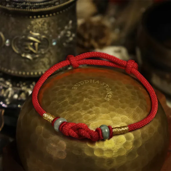 Red Jade Luck Fate Knot Braided Couple Bracelet