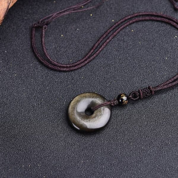 Tibetan obsidian protective necklace