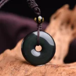 Tibetan obsidian protective necklace
