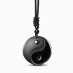 Tai Chi diagram obsidian pendant