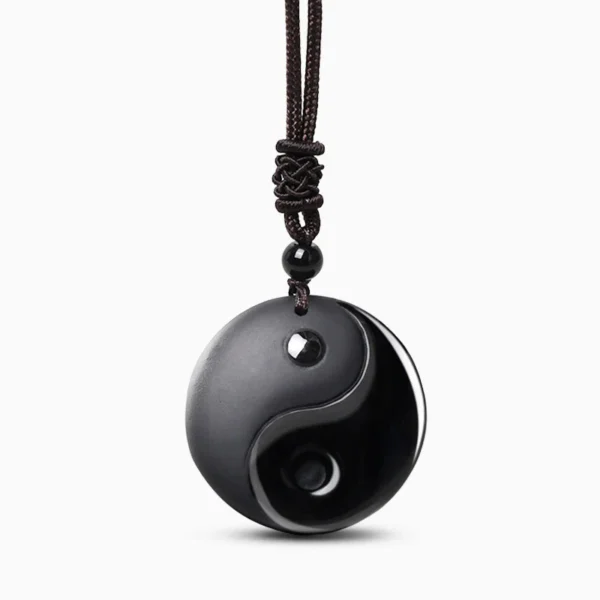 Tai Chi diagram obsidian pendant