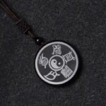 Tai Chi diagram obsidian pendant
