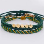 Tibetan copper bead healing and protective luck bracelet set