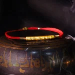 Pure silverTibetan Buddhist handmade lucky red string bracelet with mantra