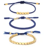 Tibetan copper bead healing and protective luck bracelet set