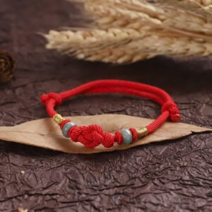 Red Jade Luck Fate Knot Braided Couple Bracelet