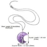 Natural Quartz Crystal Moon Tree of Life Healing Energy Necklace Pendant