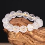 White Crystal Six-Syllable Mantra Prayer Bead Bracelet