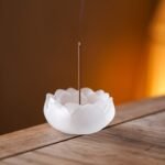 Zen-inspired crystal lotus incense burner