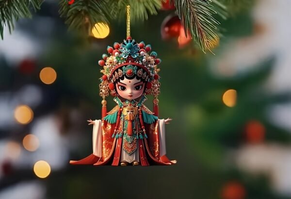 Acrylic Peking Opera Character Pendant with Chinese Style, Theatrical Decor, Keychain, Trendy Bag Charm