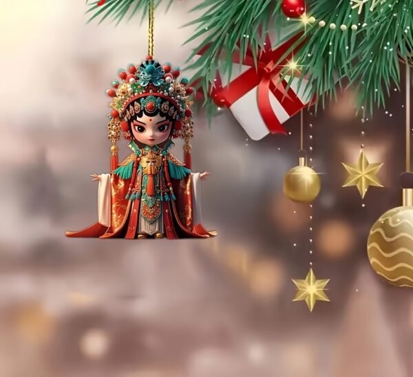 Acrylic Peking Opera Character Pendant with Chinese Style, Theatrical Decor, Keychain, Trendy Bag Charm