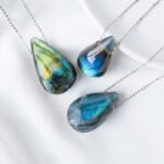 Labradorite Water Drop Support Healing Necklace Pendant