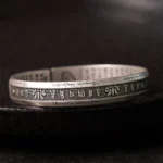 Om Mani Padme Hum Heart Sutra Mantra Lotus Peace Meditation Cuff Bracelet Bangle