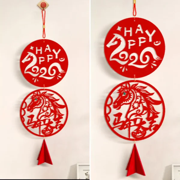 Year of the Horse HAPPY 2026 Luck Chinese New Year Spring Festival Hanging Decoration