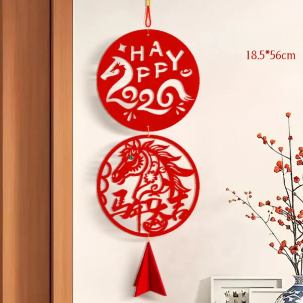 Year of the Horse HAPPY 2026 Luck Chinese New Year Spring Festival Hanging Decoration