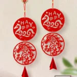 Year of the Horse HAPPY 2026 Luck Chinese New Year Spring Festival Hanging Decoration