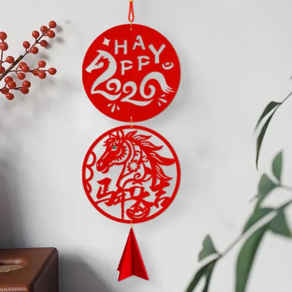 Year of the Horse HAPPY 2026 Luck Chinese New Year Spring Festival Hanging Decoration
