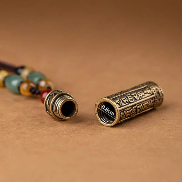 Tibet Om Mani Padme Hum Agate Shurangama Sutra Protection Necklace Pendant