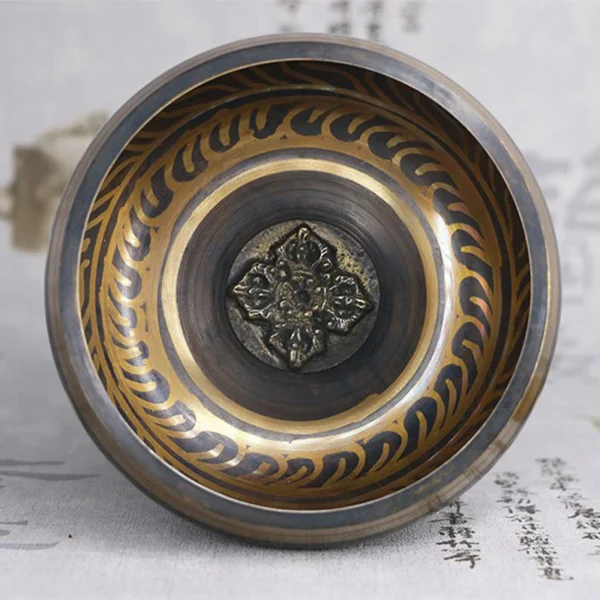 Tibetan Meditation Bowl for Healing and Mindfulness Om Mani Padme Hum Singing Bowl