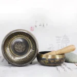Tibetan Meditation Bowl for Healing and Mindfulness Om Mani Padme Hum Singing Bowl