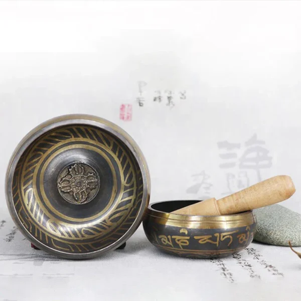 Tibetan Meditation Bowl for Healing and Mindfulness Om Mani Padme Hum Singing Bowl