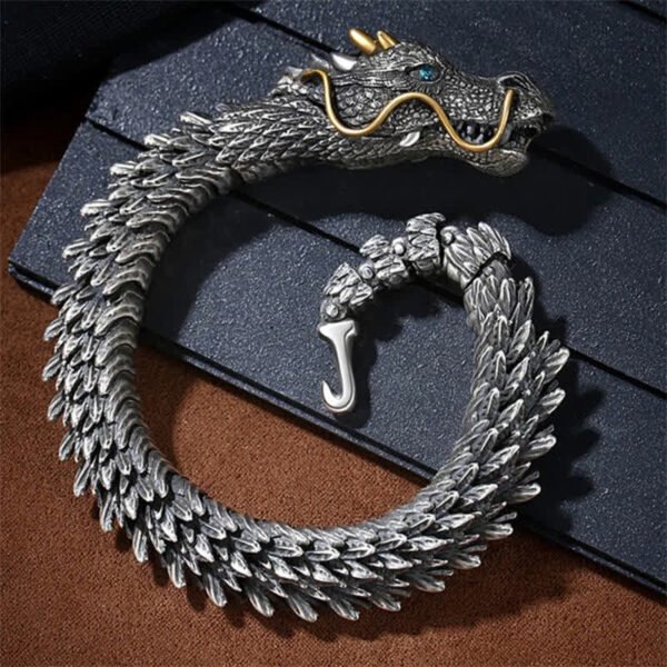 Nordic Dragon Handmade Amulet Luck Protection Chain Bracelet