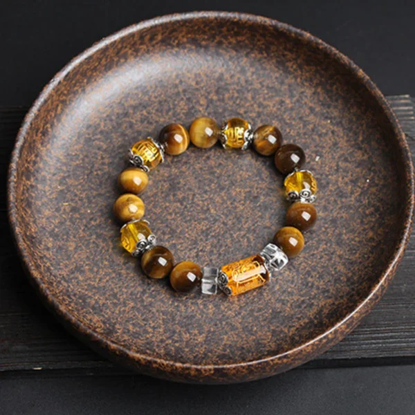 Tiger Eye Bead Fortune Prosperity Bracelet