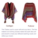 Tibetan Shawl Knitting Warm Cloak Tibetan Tassel Scarf