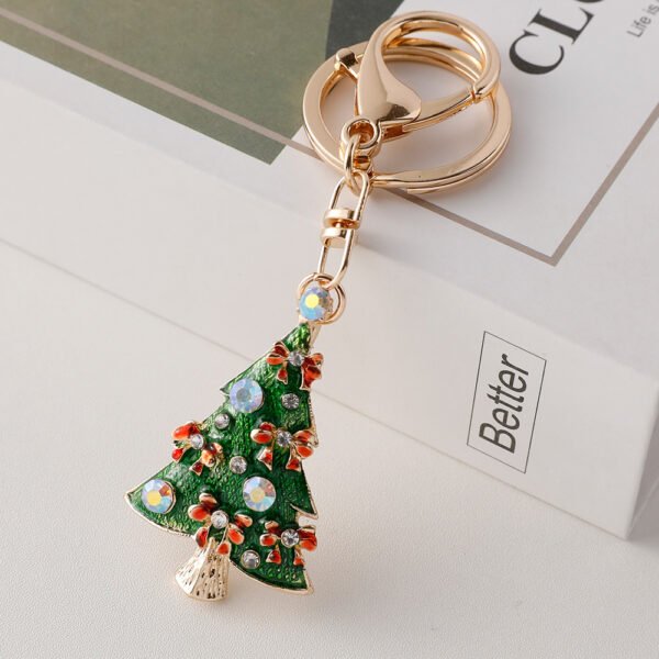 Christmas series keychains, cute Christmas tree ornaments, dripping metal pendants, Christmas decorations.