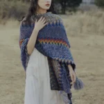 Tibetan Shawl Soft Warm Knitting Cloak Winter Tibetan Tassel Scarf