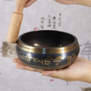 Tibetan Meditation Bowl for Healing and Mindfulness Om Mani Padme Hum Singing Bowl
