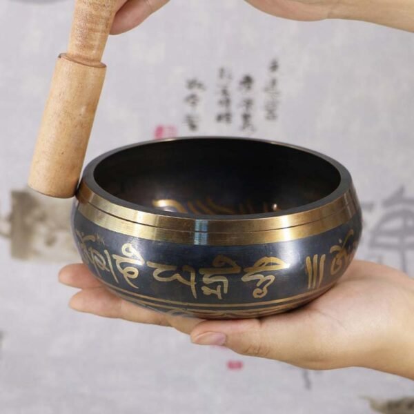 Tibetan Meditation Bowl for Healing and Mindfulness Om Mani Padme Hum Singing Bowl