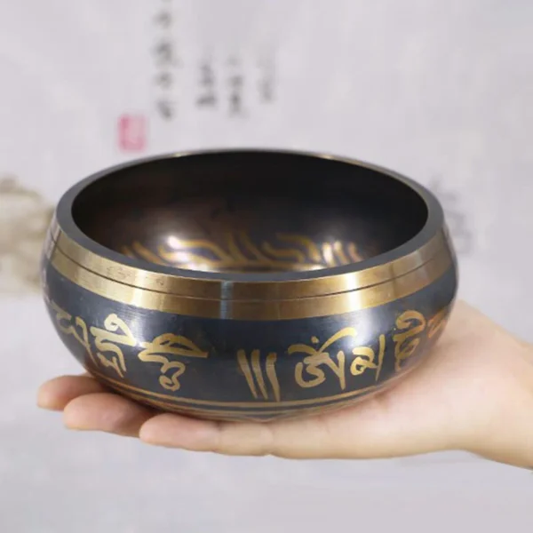 Tibetan Meditation Bowl for Healing and Mindfulness Om Mani Padme Hum Singing Bowl