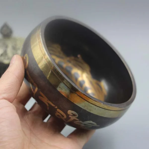 Tibetan Meditation Bowl for Healing and Mindfulness Om Mani Padme Hum Singing Bowl