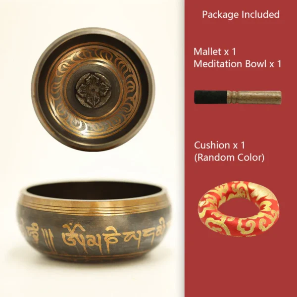 Tibetan Meditation Bowl for Healing and Mindfulness Om Mani Padme Hum Singing Bowl
