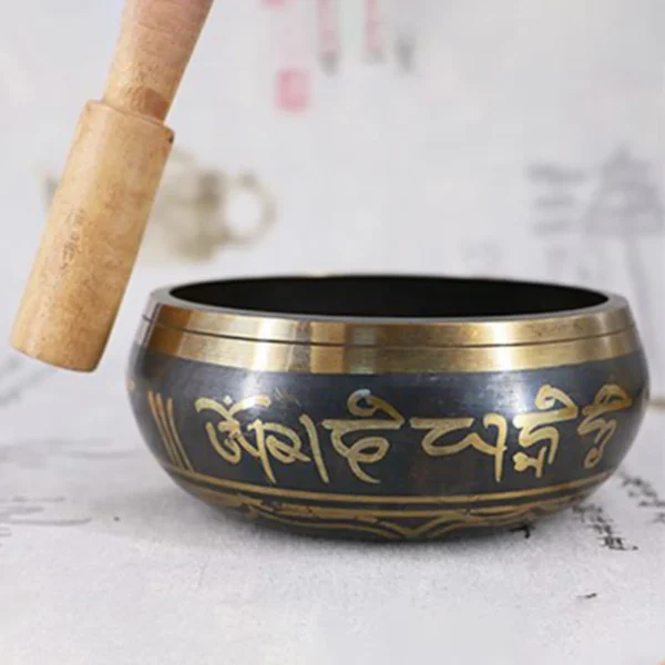 Tibetan Meditation Bowl for Healing and Mindfulness Om Mani Padme Hum Singing Bowl
