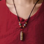 Tibet Om Mani Padme Hum Agate Shurangama Sutra Protection Necklace Pendant