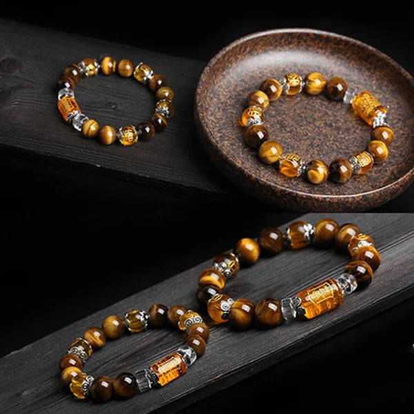 Tiger Eye Bead Fortune Prosperity Bracelet