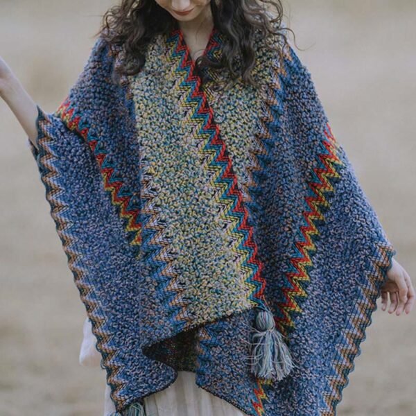 Tibetan Shawl Soft Warm Knitting Cloak Winter Tibetan Tassel Scarf