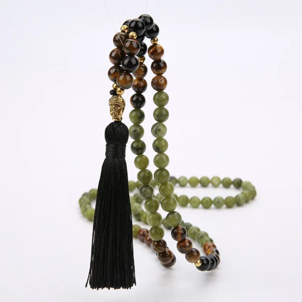 Tibetan Green Jasper Protection Mala Bracelet