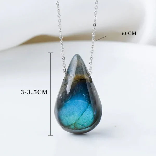 Labradorite Water Drop Support Healing Necklace Pendant