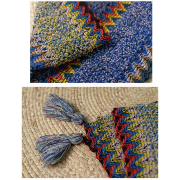 Tibetan Shawl Soft Warm Knitting Cloak Winter Tibetan Tassel Scarf
