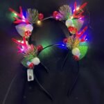 Christmas Red Reindeer Antler Headband for Girls and Children, Hair Clip, Headwear, Forest Style Reindeer Headband, Holiday DecorationSet (10 pieces)