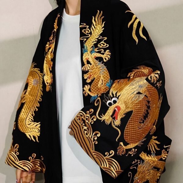 Chinese style dragon pattern embroidered jacket