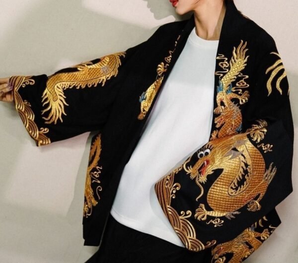 Chinese style dragon pattern embroidered jacket