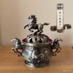 Chinese Retro Style Double-Eared Horse Incense Burner Ornament