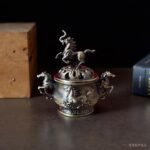 Chinese Retro Style Double-Eared Horse Incense Burner Ornament